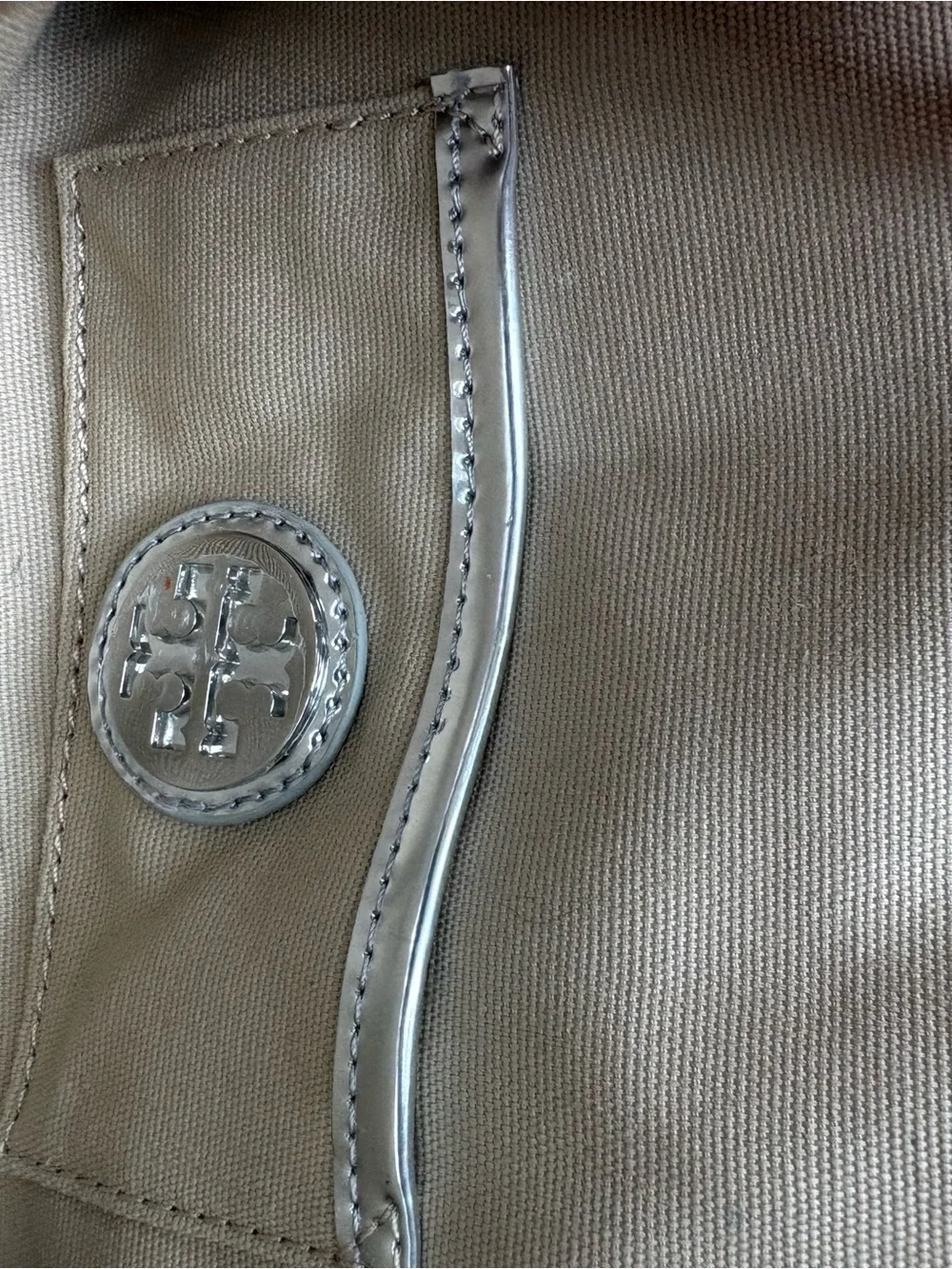 Tory Burch Natural Straw Crossbody with Silver Logo Trim